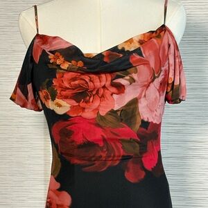 Windsor Black and Red Floral Slip Dress